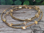 Golden Citrine & Golden Hematite Long Necklace
