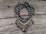 Black Chandelier Pearl Necklace