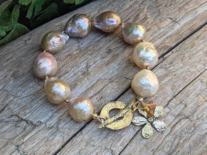 Big Pink Gold Edison Pearl Bracelet