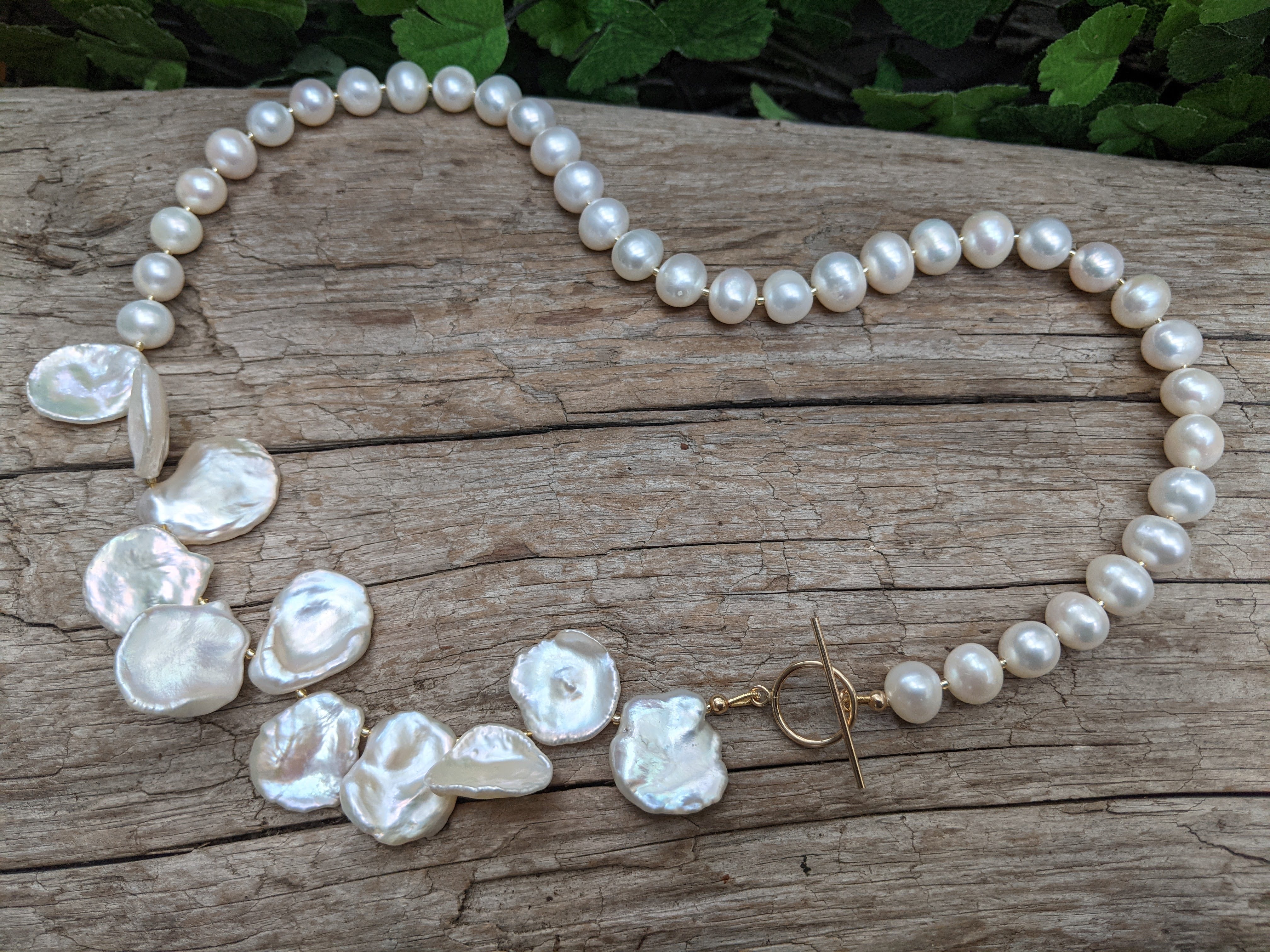 White Keshi Pearl Necklace