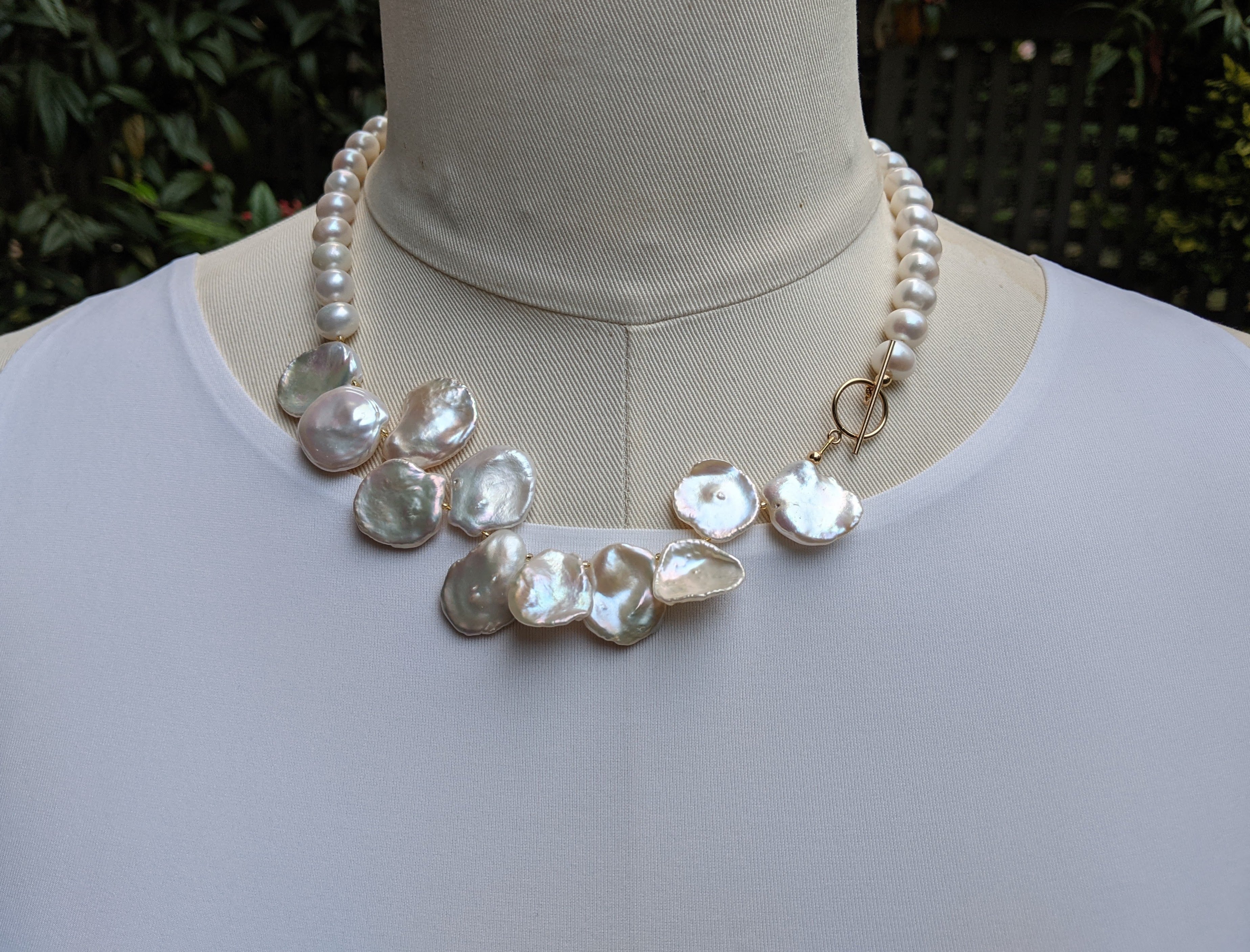 White Keshi Pearl Necklace