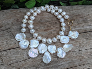 White Keshi Pearl Necklace