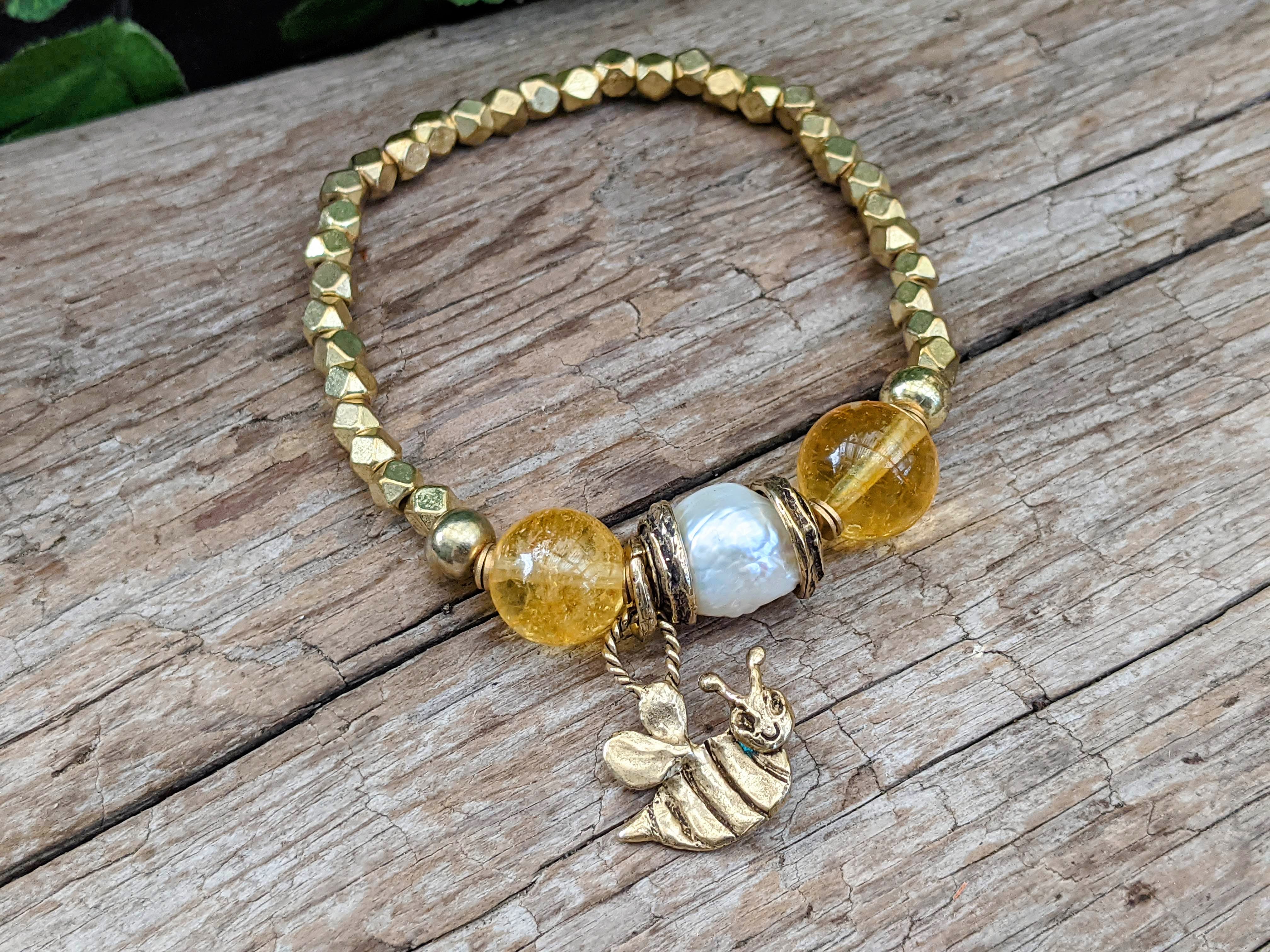 Citrine & Pearl Bracelet