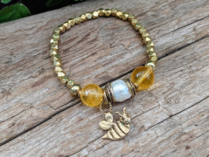 Citrine & Pearl Bracelet