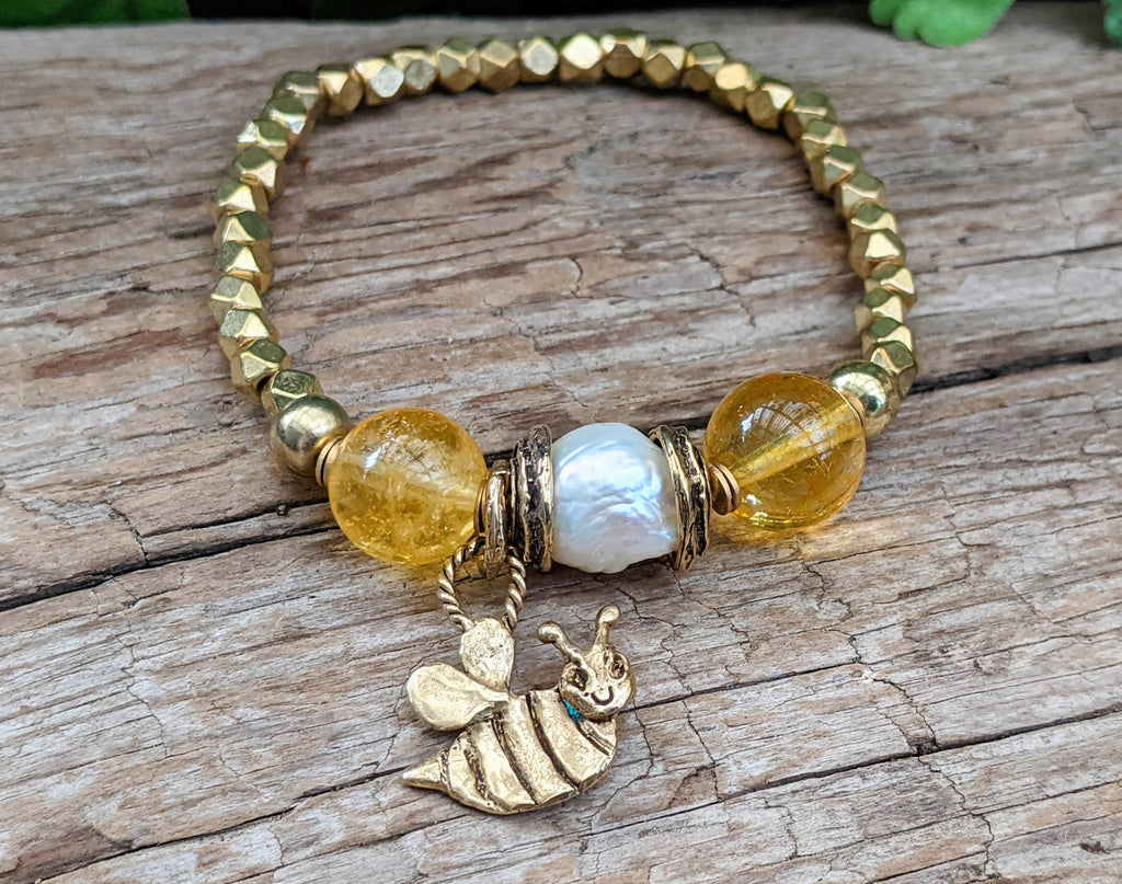 Citrine & Pearl Bracelet