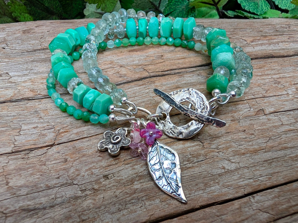 Chrysoprase & Aquamarine Bracelet