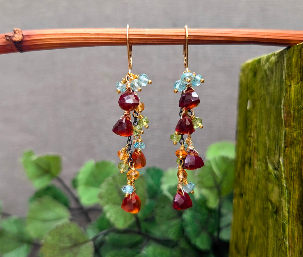 Garnet Cluster Earrings