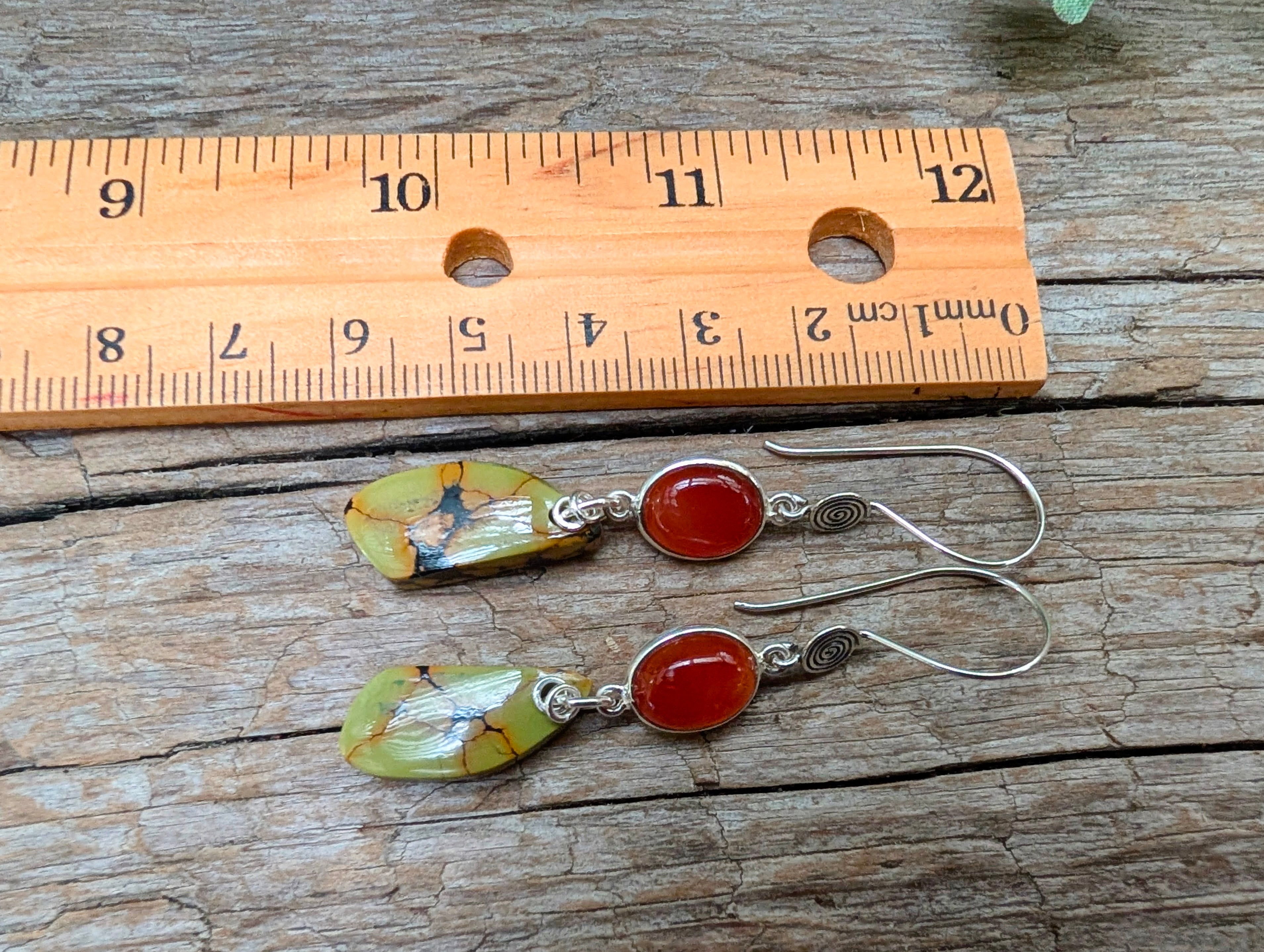 Turquoise & Carnelian Earrings