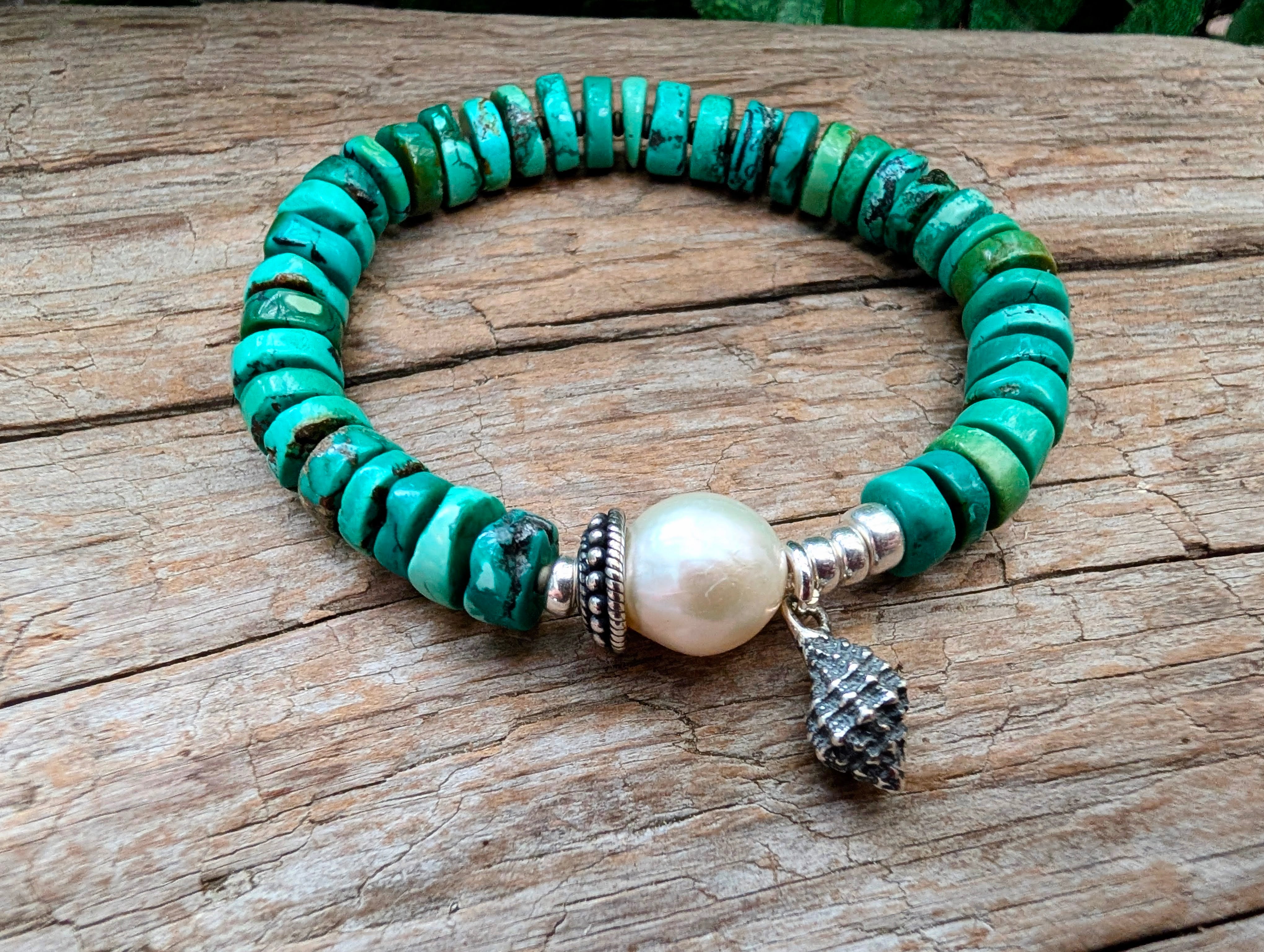 Turquoise Sea Shell Bracelet