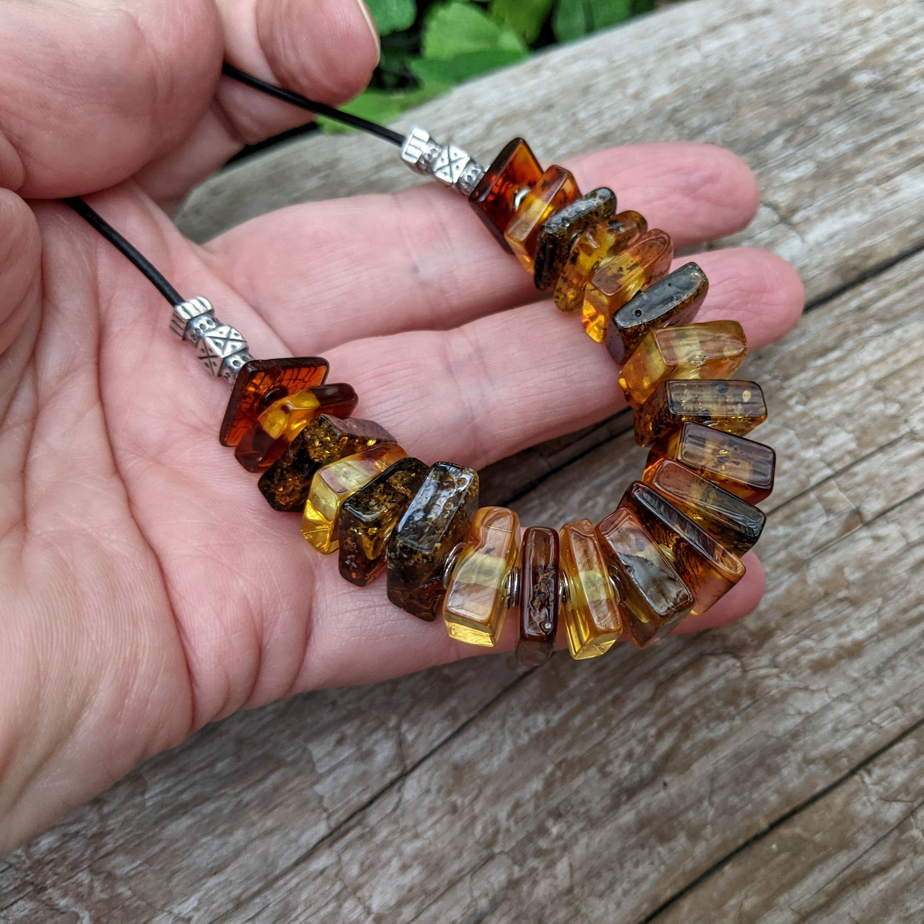 Real amber necklace. One of a kind unique amber necklace. Artistic artisan jewelry. Handcrafted by Aurora Creative Jewellery.