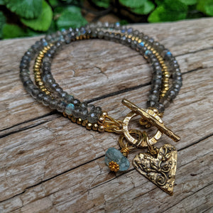 Labradorite Wrap Spanish Coin Bracelet – Aurora Creative Jewellery