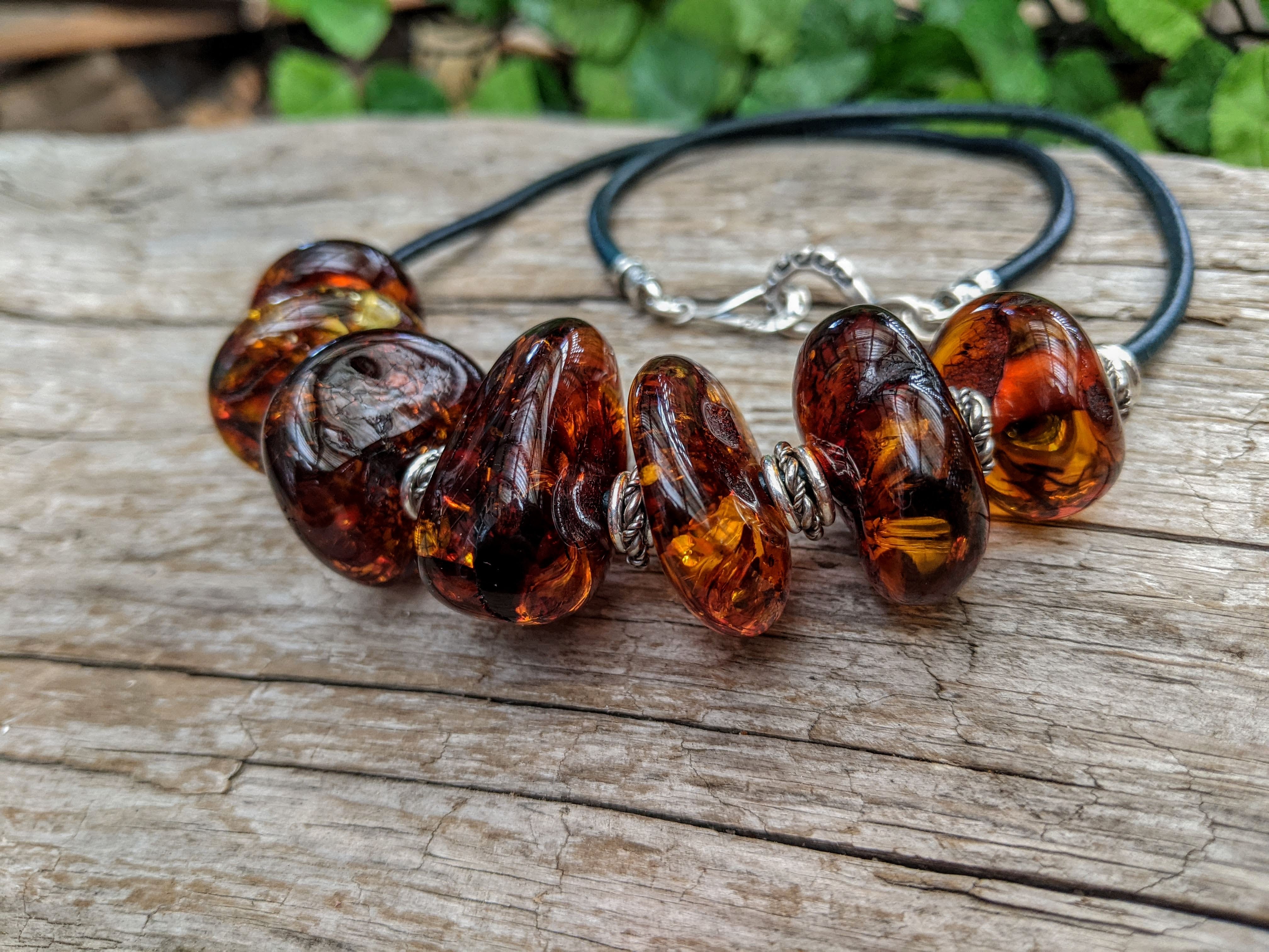 Baltic amber statement necklace. Big chunky artistic necklace. Handcrafted by Aurora Creative Jewellery.