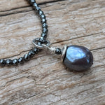 Black Pearl Pendant & Hematite Necklace