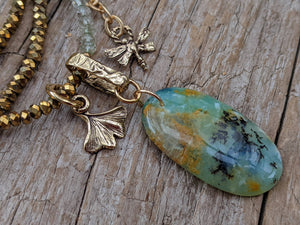 One-of-a-Kind Peruvian Blue Opal Necklace, Opal Pendant