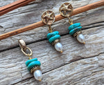 Turquoise & Pearl Earrings and Pendant