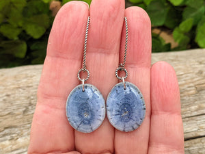 Blue Fossil Coral Earrings