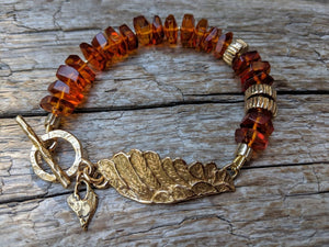 Baltic Amber Angel Wing Bracelet