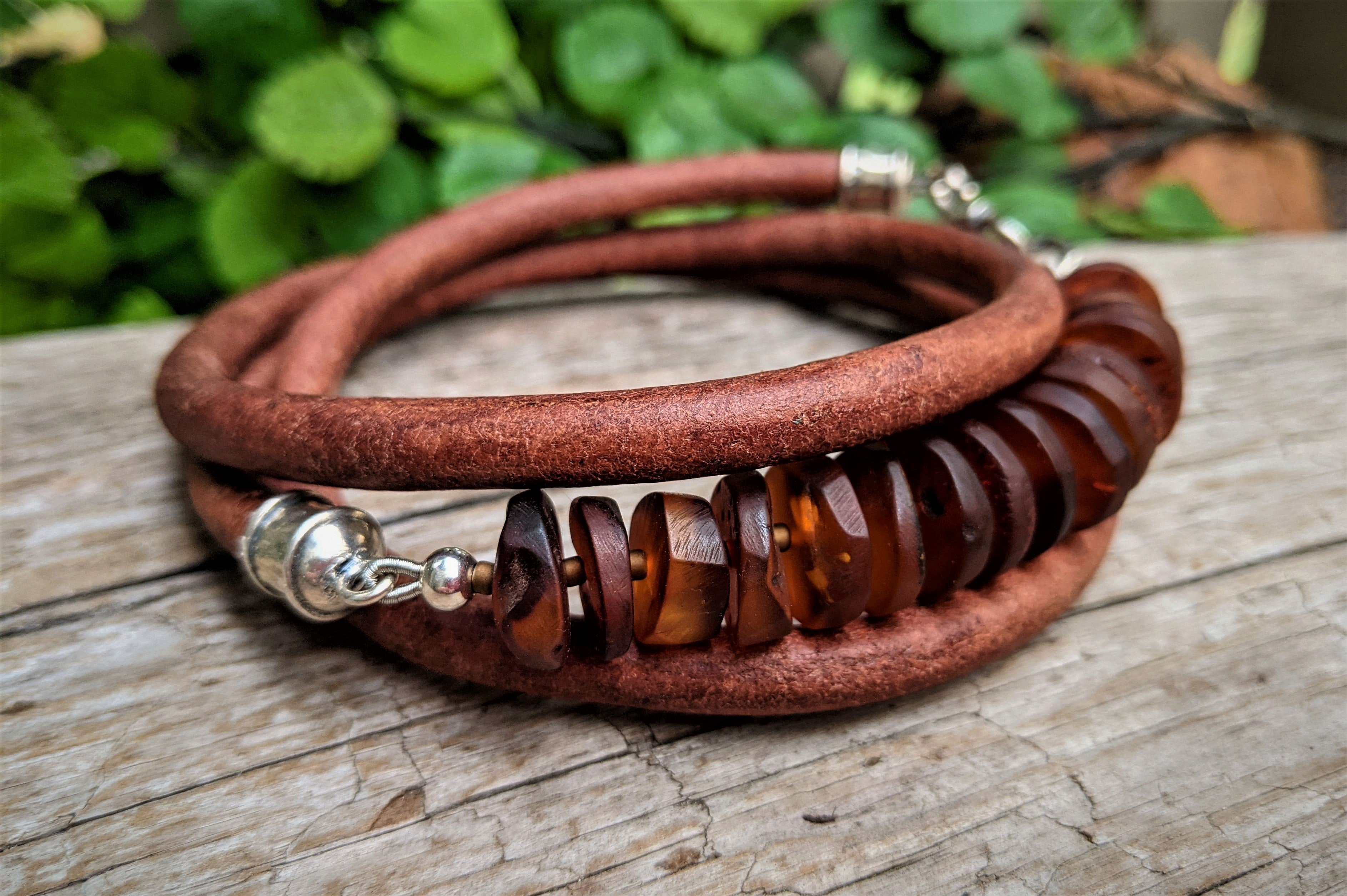 Black Baltic Amber Wrap Bracelet – Aurora Creative Jewellery