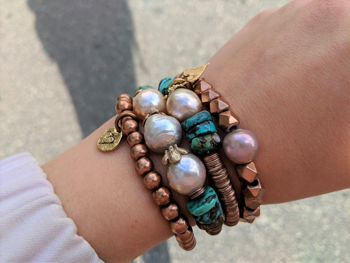 Pearl beaded bracelet Aesthetic flower bracelet Handmade jew - Inspire  Uplift