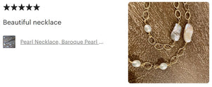 Long Baroque Pearl & Chain Necklace
