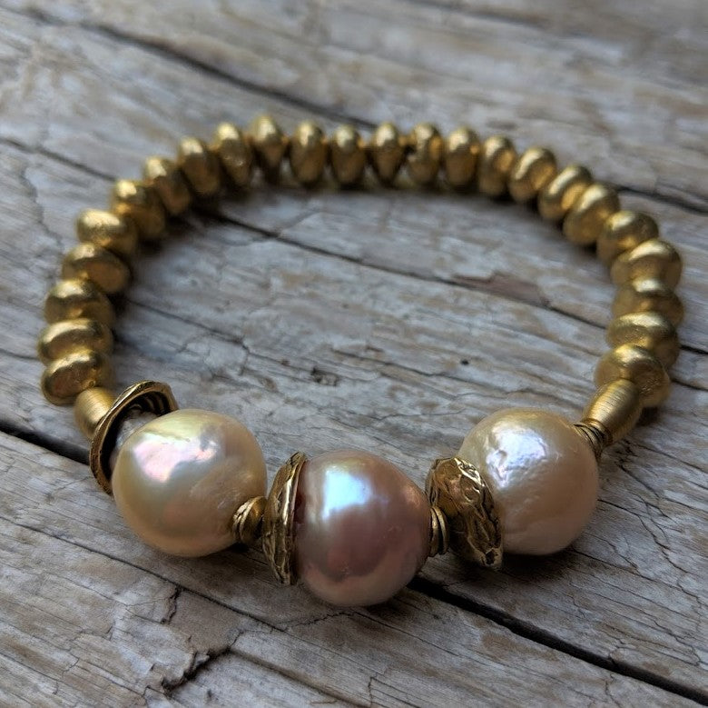 Freshwater Pearl Classic Bracelet | Gold Trip