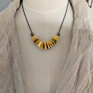 Genuine Baltic amber necklace. Statement necklace. Organic, earthy jewelry. Handcrafted by Aurora Creative Jewellery.