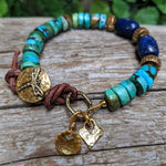 Turquoise, Lapis Lazuli, and Citrine Bracelet